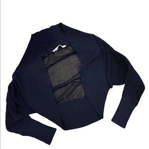 Athleta navy blue cropped cardigan